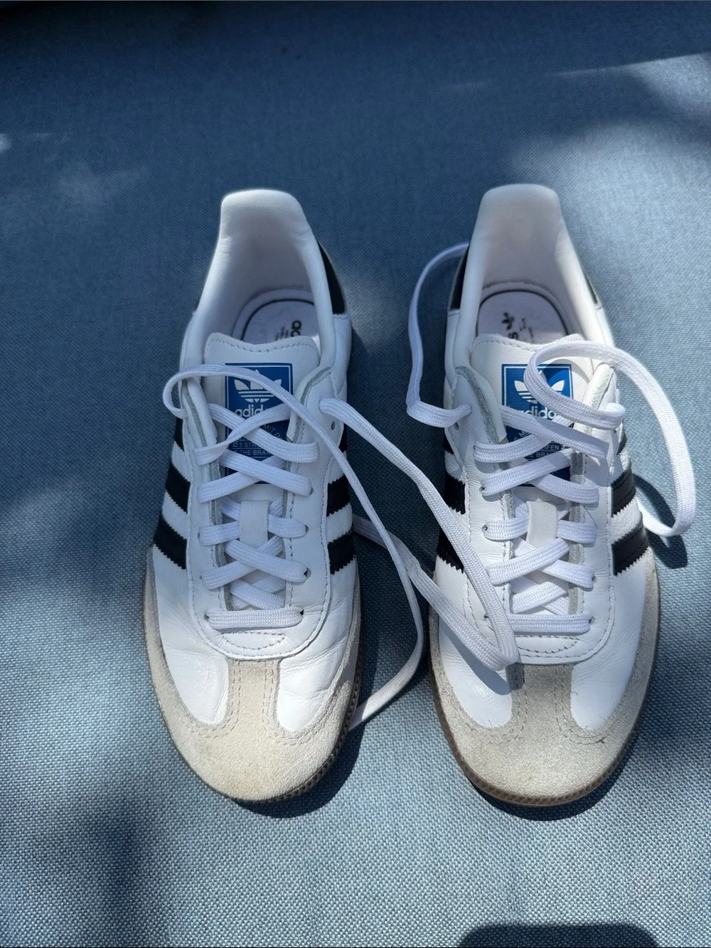 adidas Kids Samba Sneakers - White Black with Gum Sole